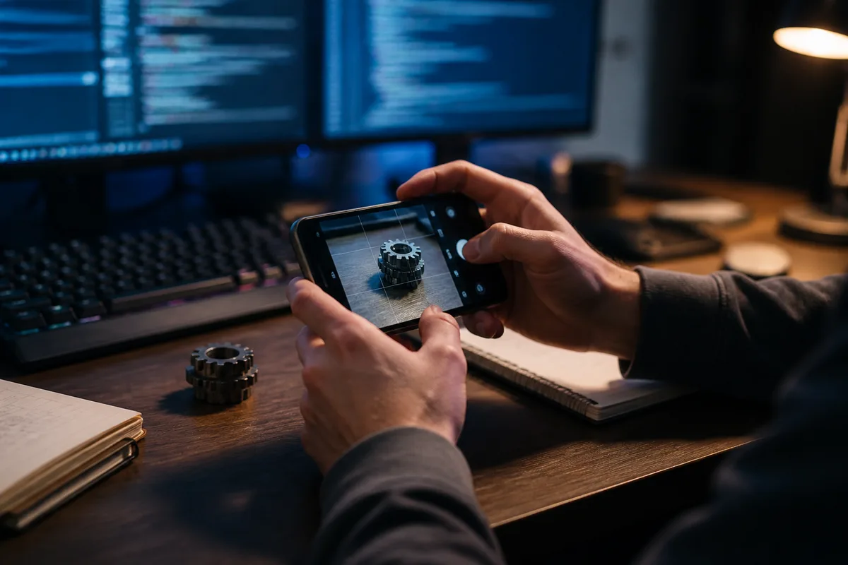 Personne photographiant un objet pour lancer une recherche par image